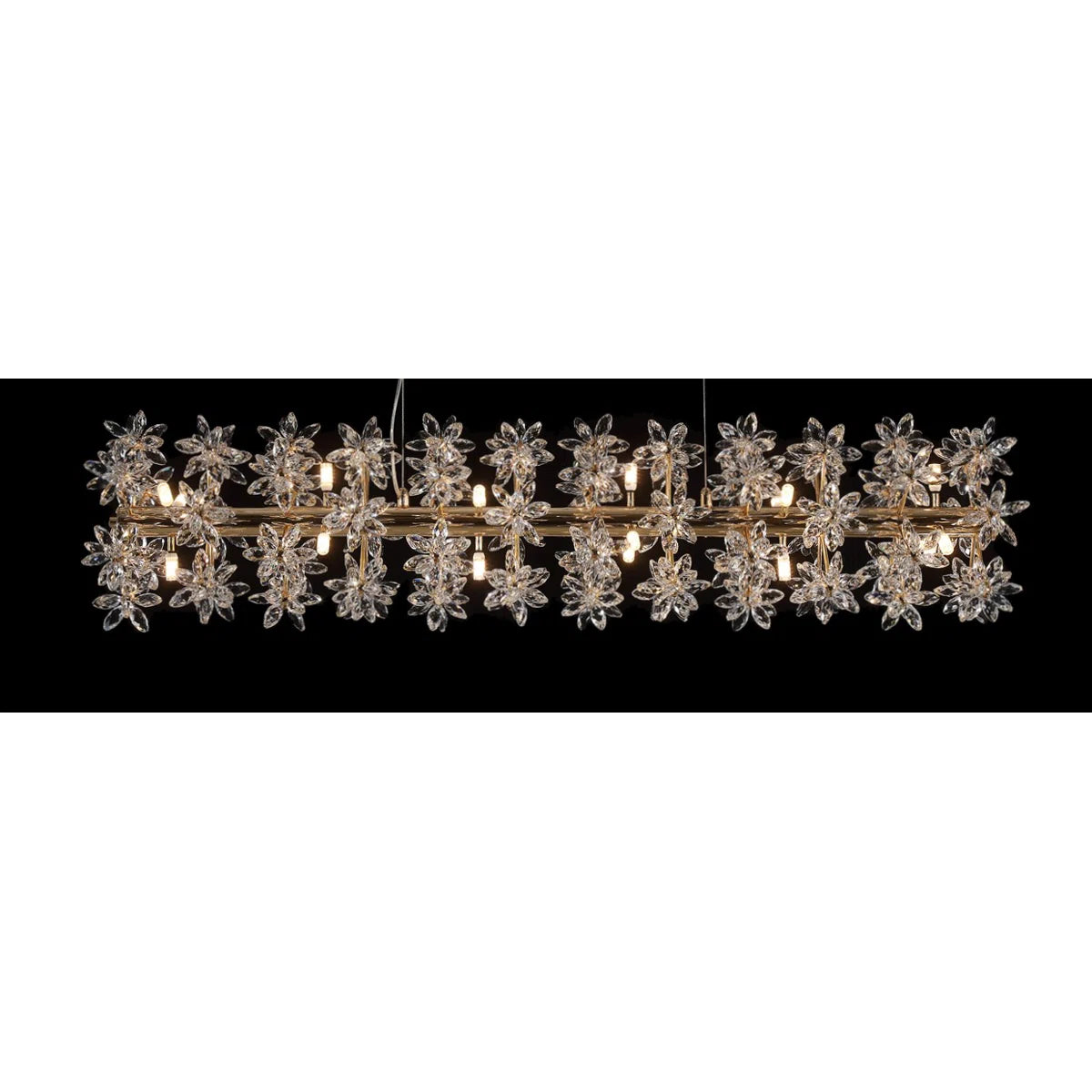 Bouquet 18-Light Drum Chandelier – Gold Crystal Floral Modern Luxury Lighting