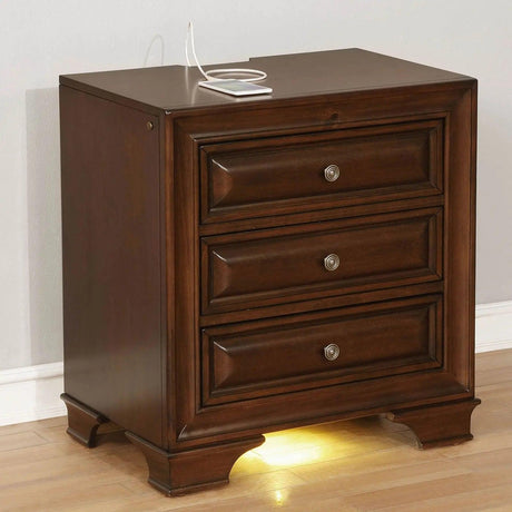 Brandt Brown Cherry Night Stand | Home Elegance USA