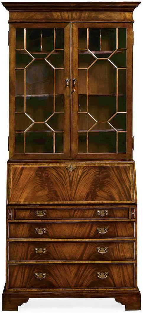 Buckingham Georgian Mahogany Secretary Desk with Glass Doors | Jonathan Charles