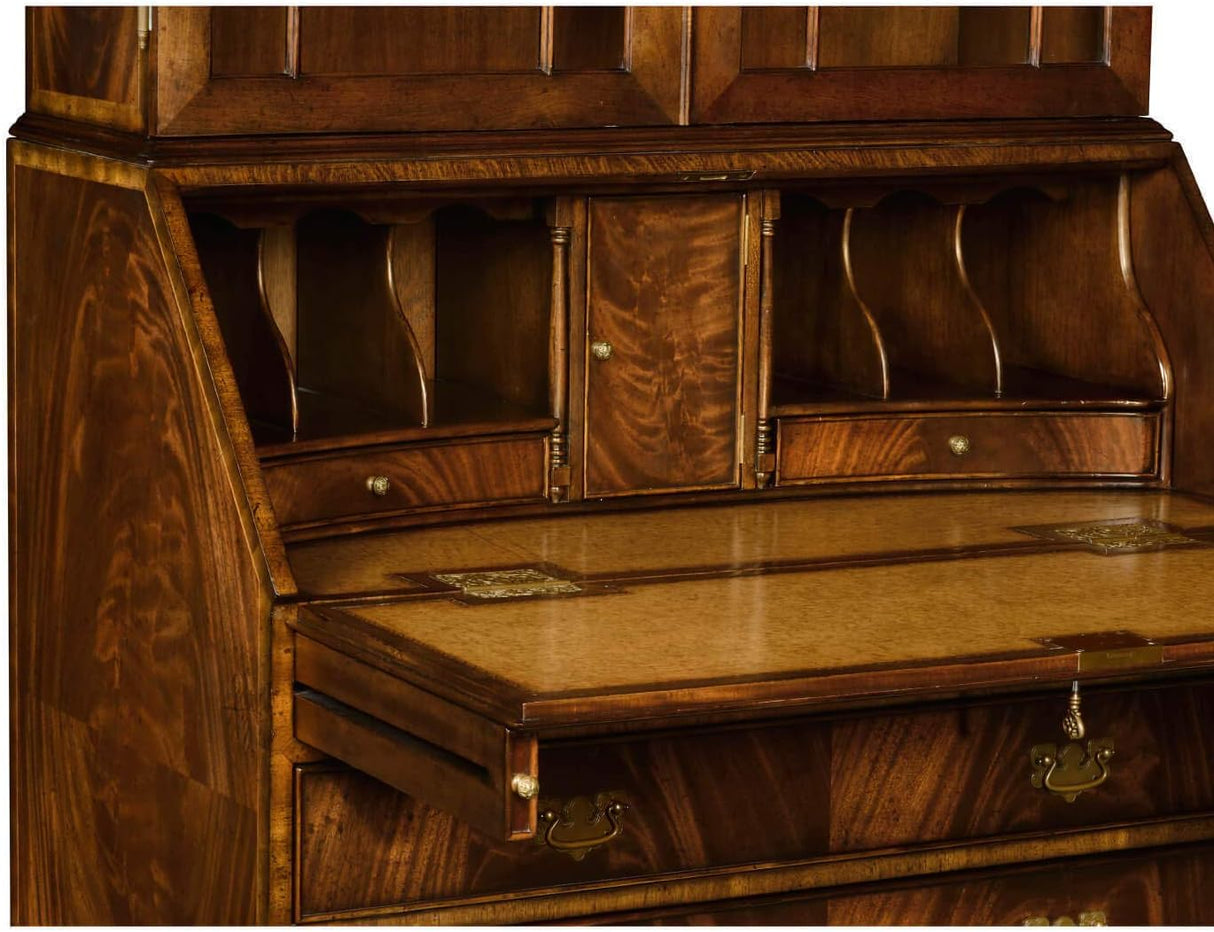 Buckingham Georgian Mahogany Secretary Desk with Glass Doors | Jonathan Charles