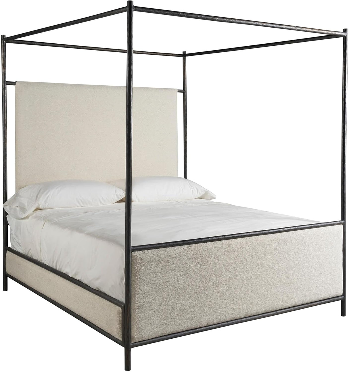 Cascade Modern Bronze Canopy Bed with Berber Fleece Upholstery | Universal Furniture
