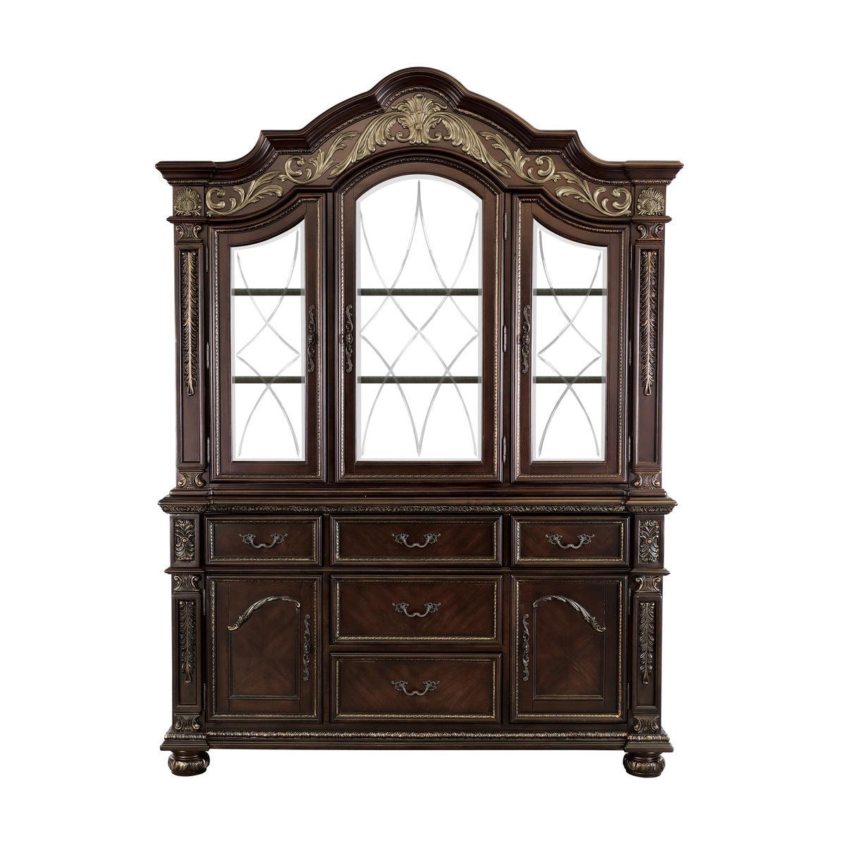 Catalonia China Cabinet In Dark Cherry | Homelegance | Home Elegance USA