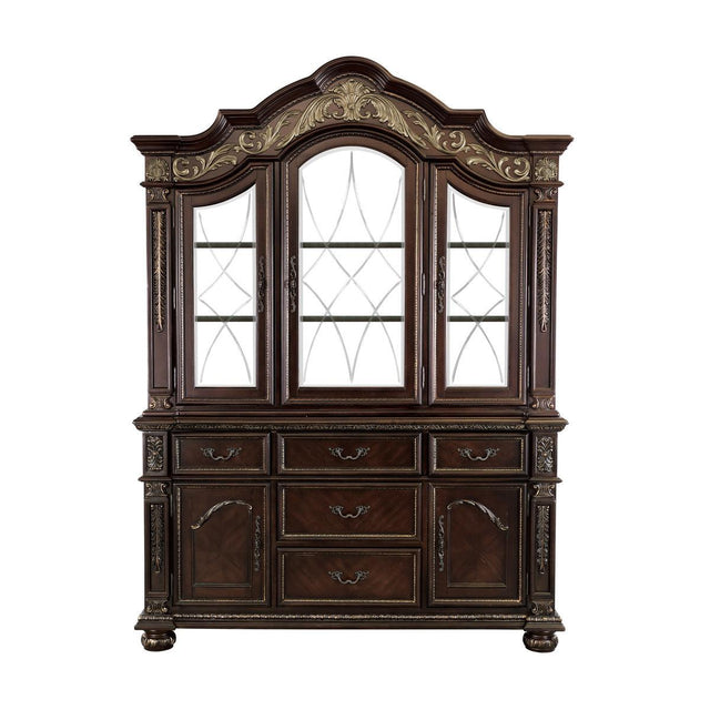 Catalonia China Cabinet In Dark Cherry | Homelegance | Home Elegance USA