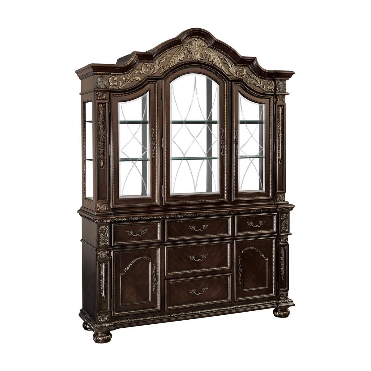 Catalonia China Cabinet In Dark Cherry | Homelegance | Home Elegance USA