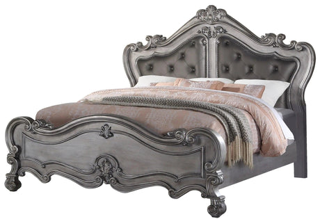 Adriana Transitional Style King Bed In Gray Finish Wood | Cosmos | Home Elegance USA