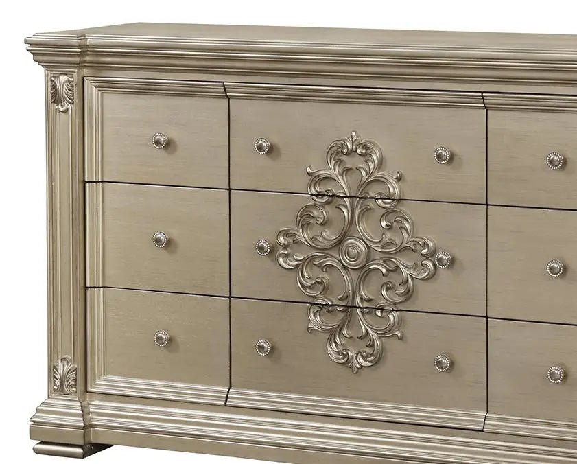 Alicia Transitional Style Dresser In Beige Finish Wood | Cosmos | Home Elegance USA