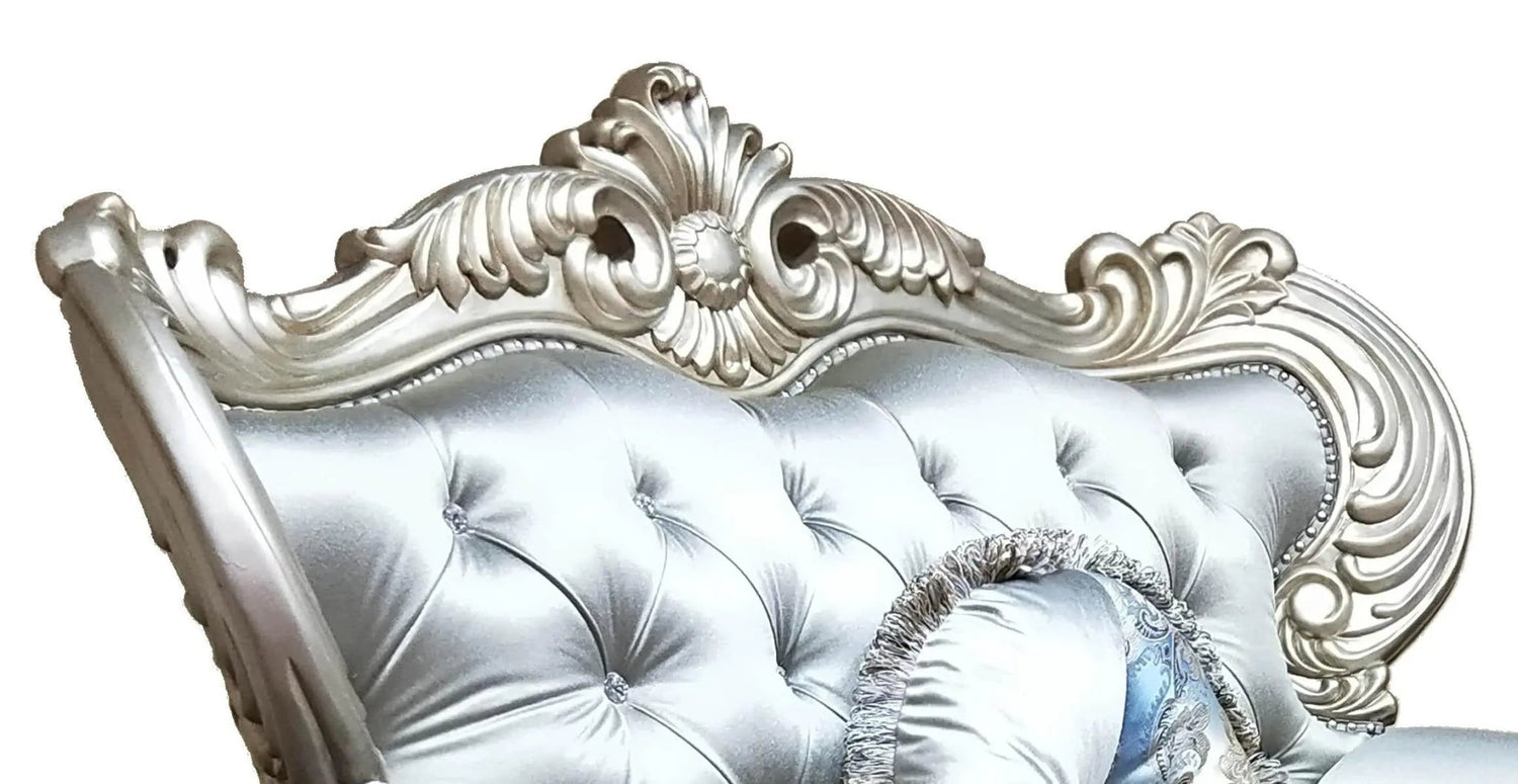 Ariel Transitional Style Chair In Silver Finish Wood | Cosmos | Home Elegance USA
