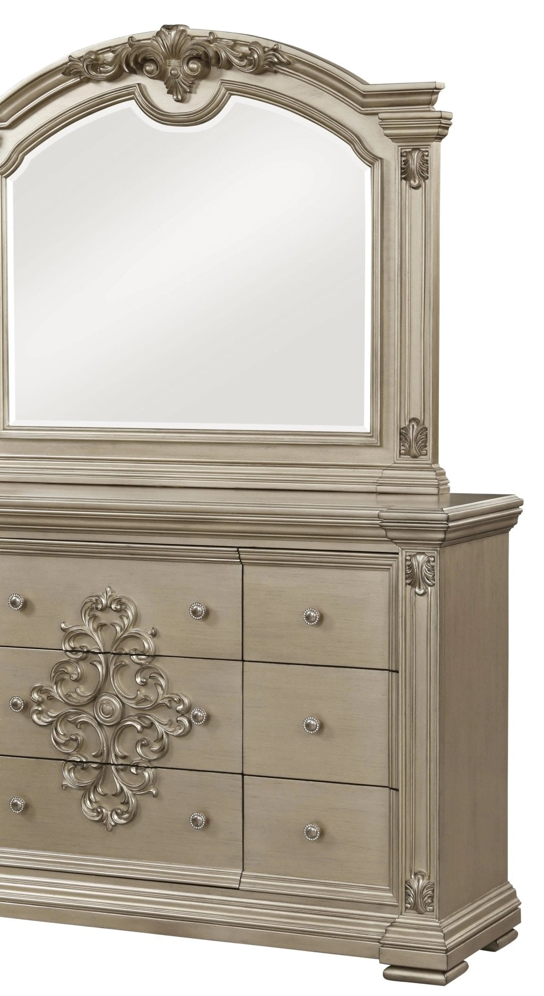 Alicia Transitional Style Dresser In Beige Finish Wood | Cosmos | Home Elegance USA