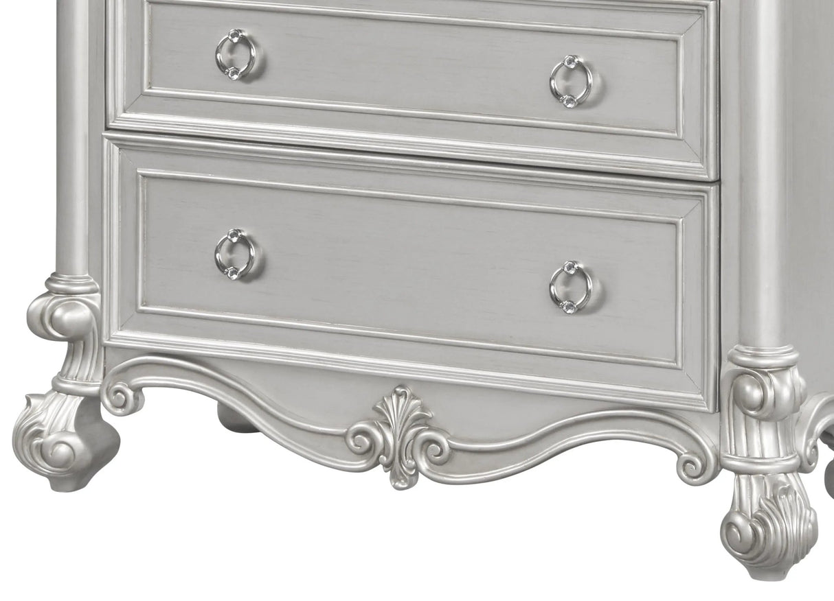 Adriana Transitional Style Chest In Silver Finish Wood | Cosmos | Home Elegance USA
