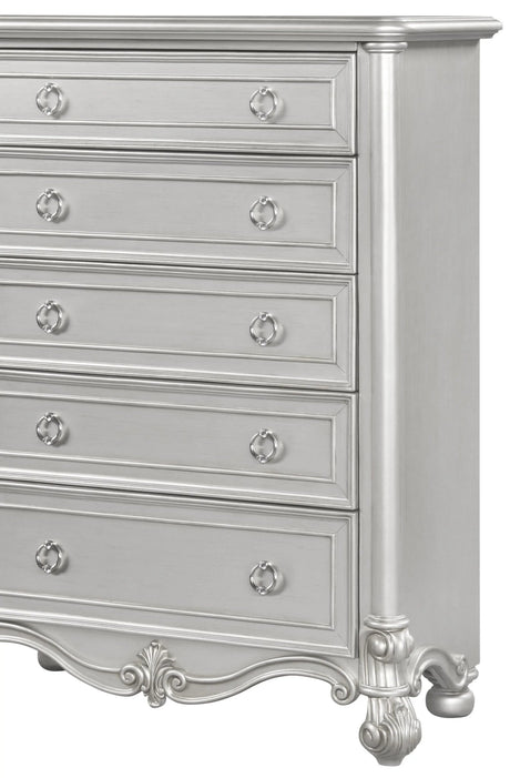 Adriana Transitional Style Chest In Silver Finish Wood | Cosmos | Home Elegance USA