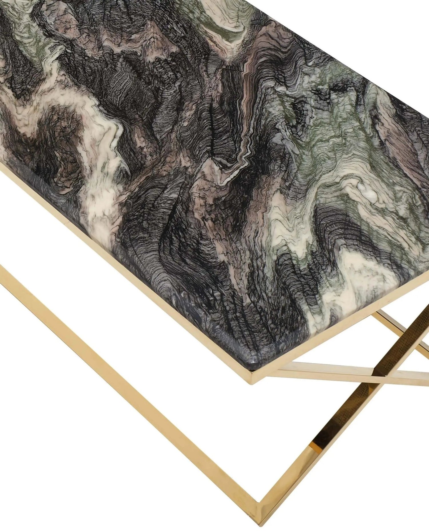 Ara Modern Style Marble Coffee Table With Metal Base | Cosmos | Home Elegance USA