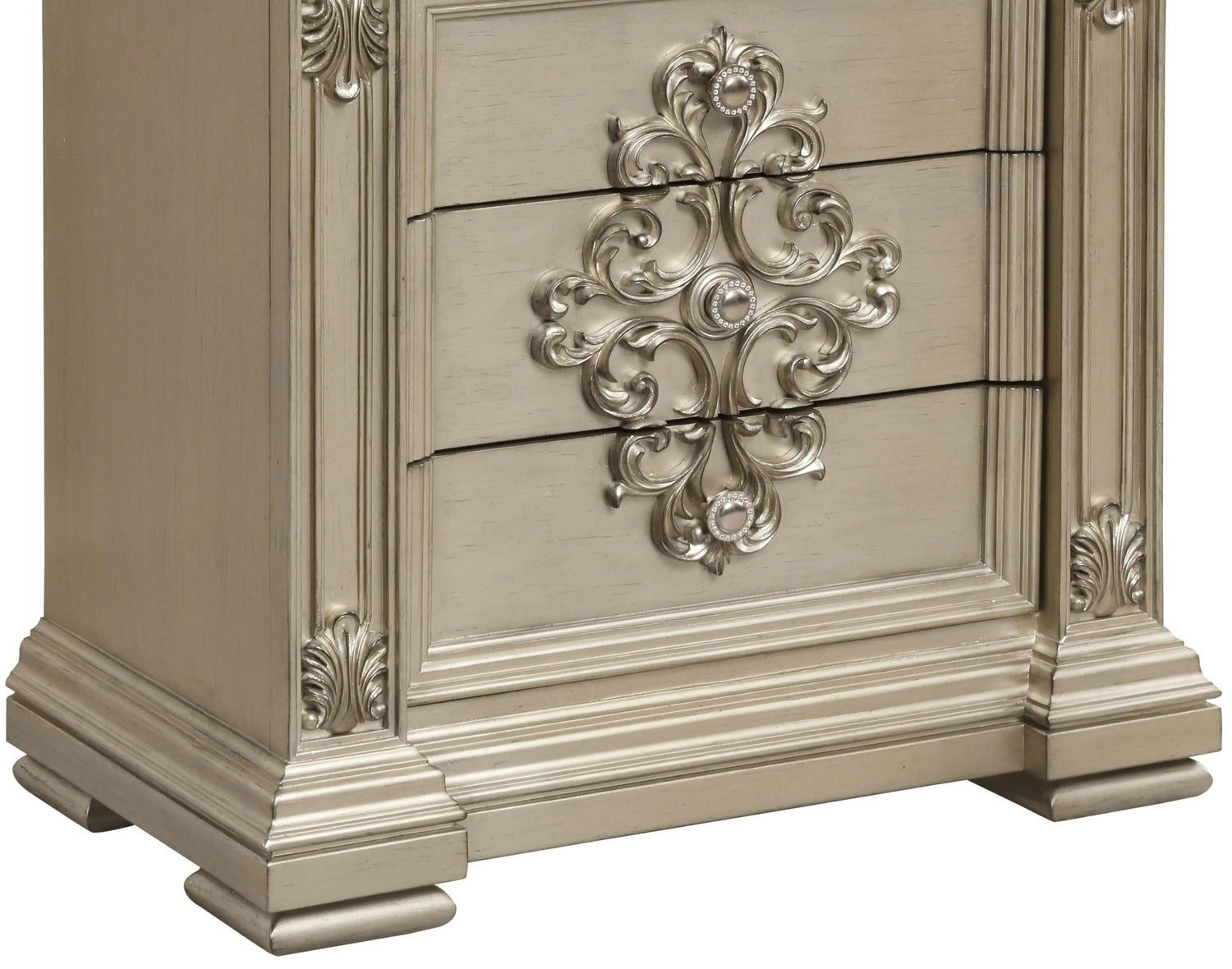 Alicia Transitional Style Nightstand In Beige Finish Wood | Cosmos | Home Elegance USA