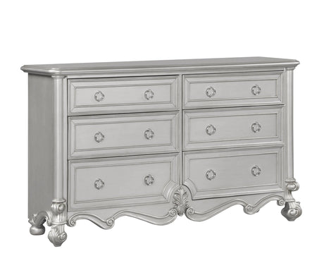 Adriana Transitional Style Dresser In Silver Finish Wood | Cosmos | Home Elegance USA