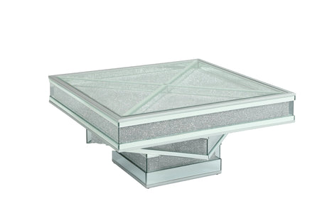 Ava Modern Style Glass Coffee Table With Silver Fiinish | Cosmos | Home Elegance USA