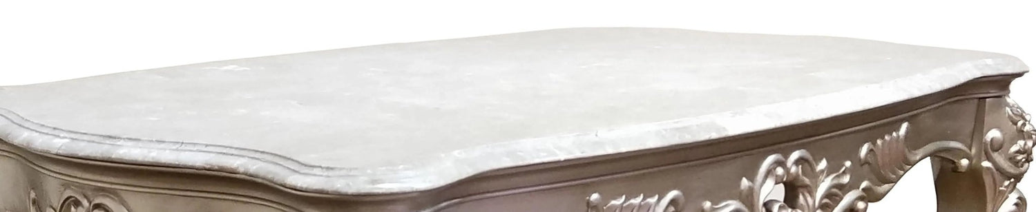 Ariel Transitional Style Coffee Table In Silver Finish Wood | Cosmos | Home Elegance USA