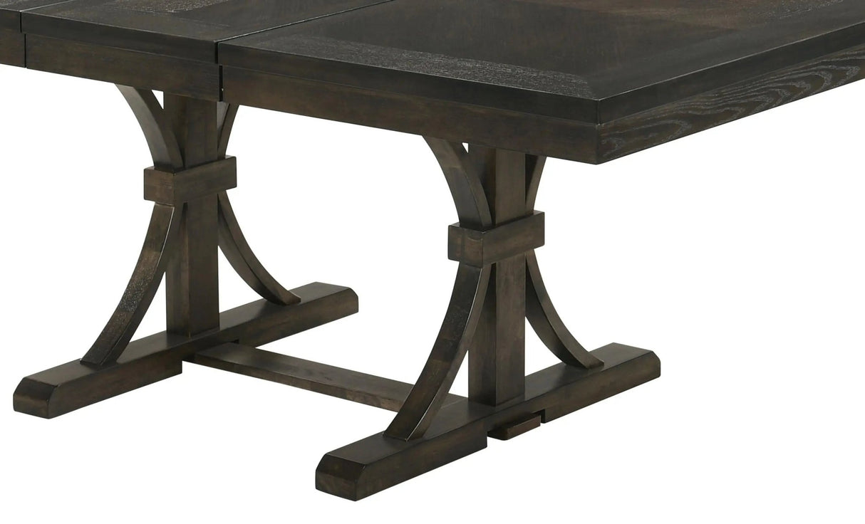 Asbury Transitional Style Dining Table In Dark Brown Finish Wood | Cosmos | Home Elegance USA