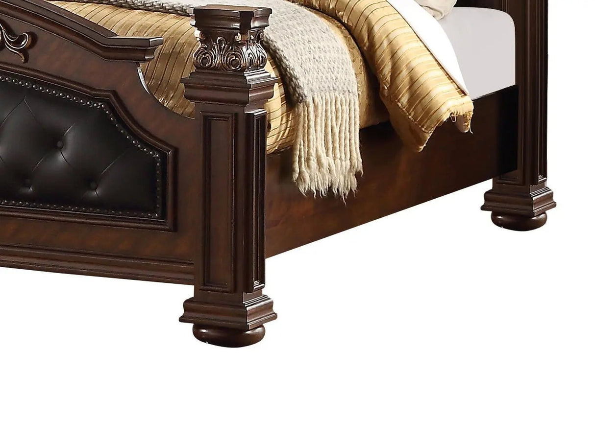 Aspen Traditional Style Queen Bed In Cherry Finish Wood | Cosmos | Home Elegance USA