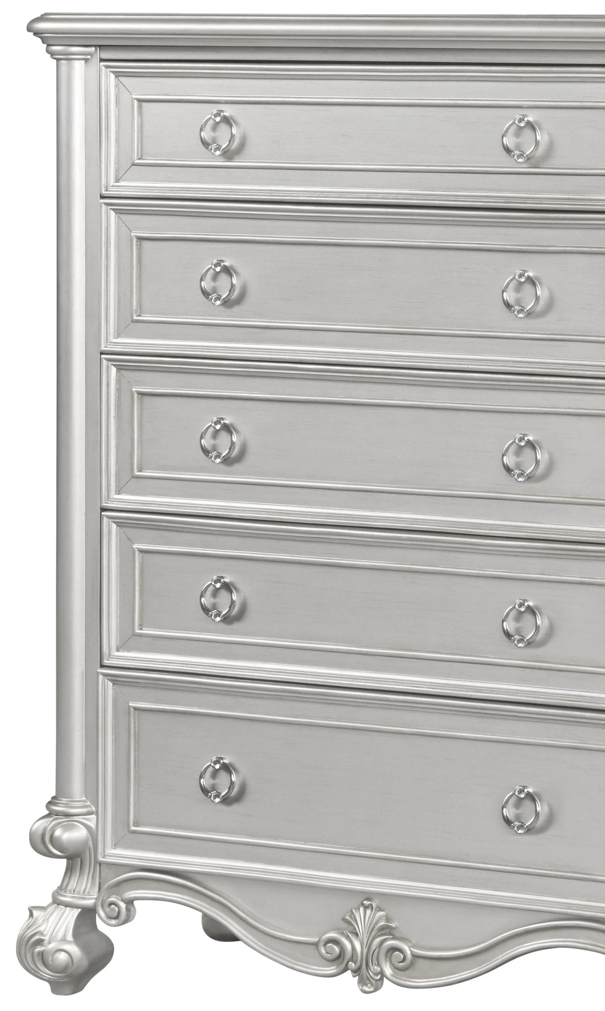 Adriana Transitional Style Chest In Silver Finish Wood | Cosmos | Home Elegance USA