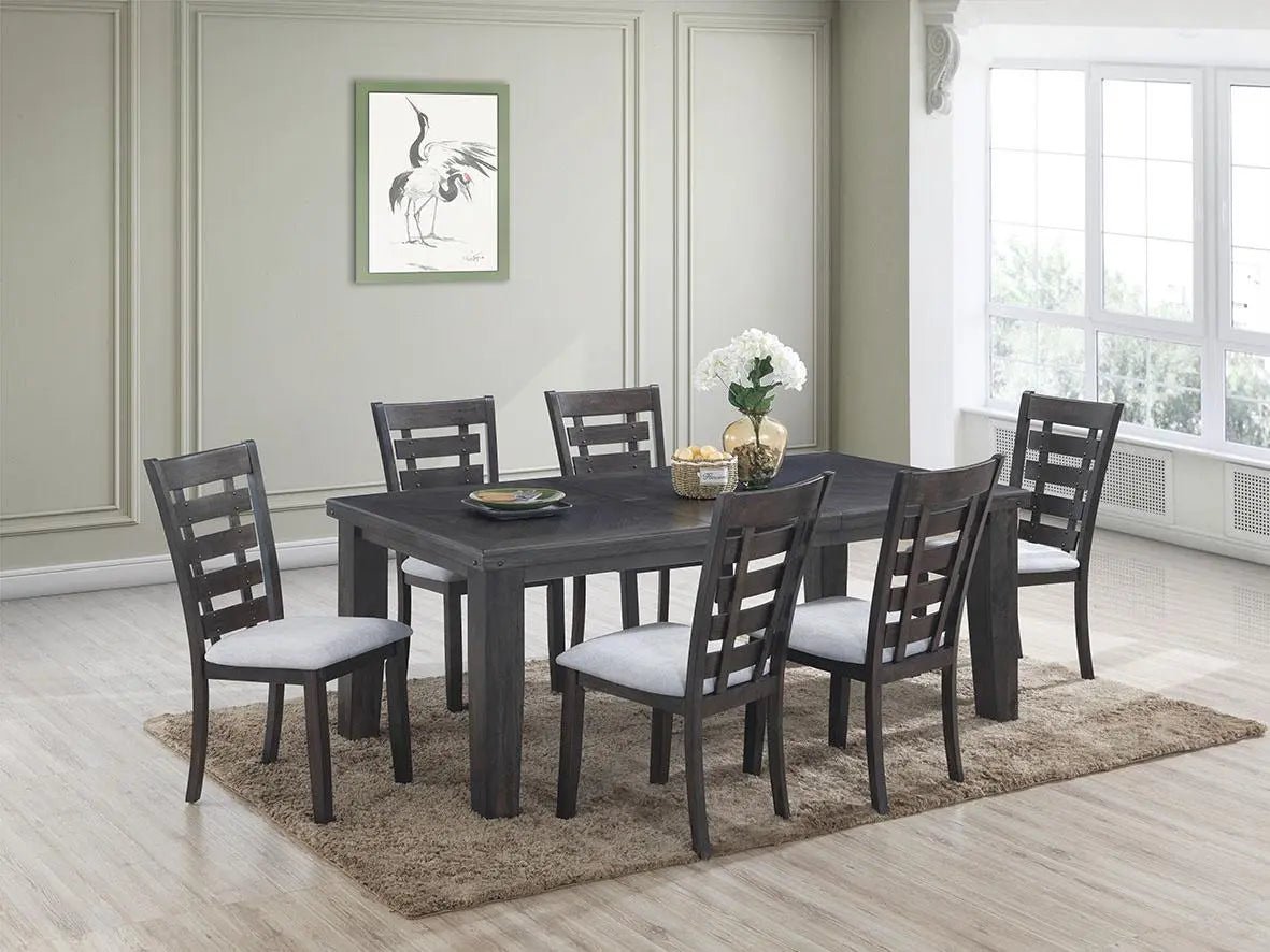 Bailey Transitional Style Dining Table In Gray Finish Wood | Cosmos | Home Elegance USA