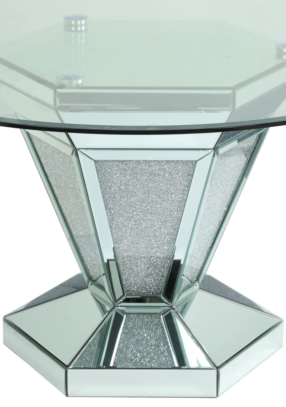 Diva Modern Style Dining Table In Silver And Glass | Cosmos | Home Elegance USA