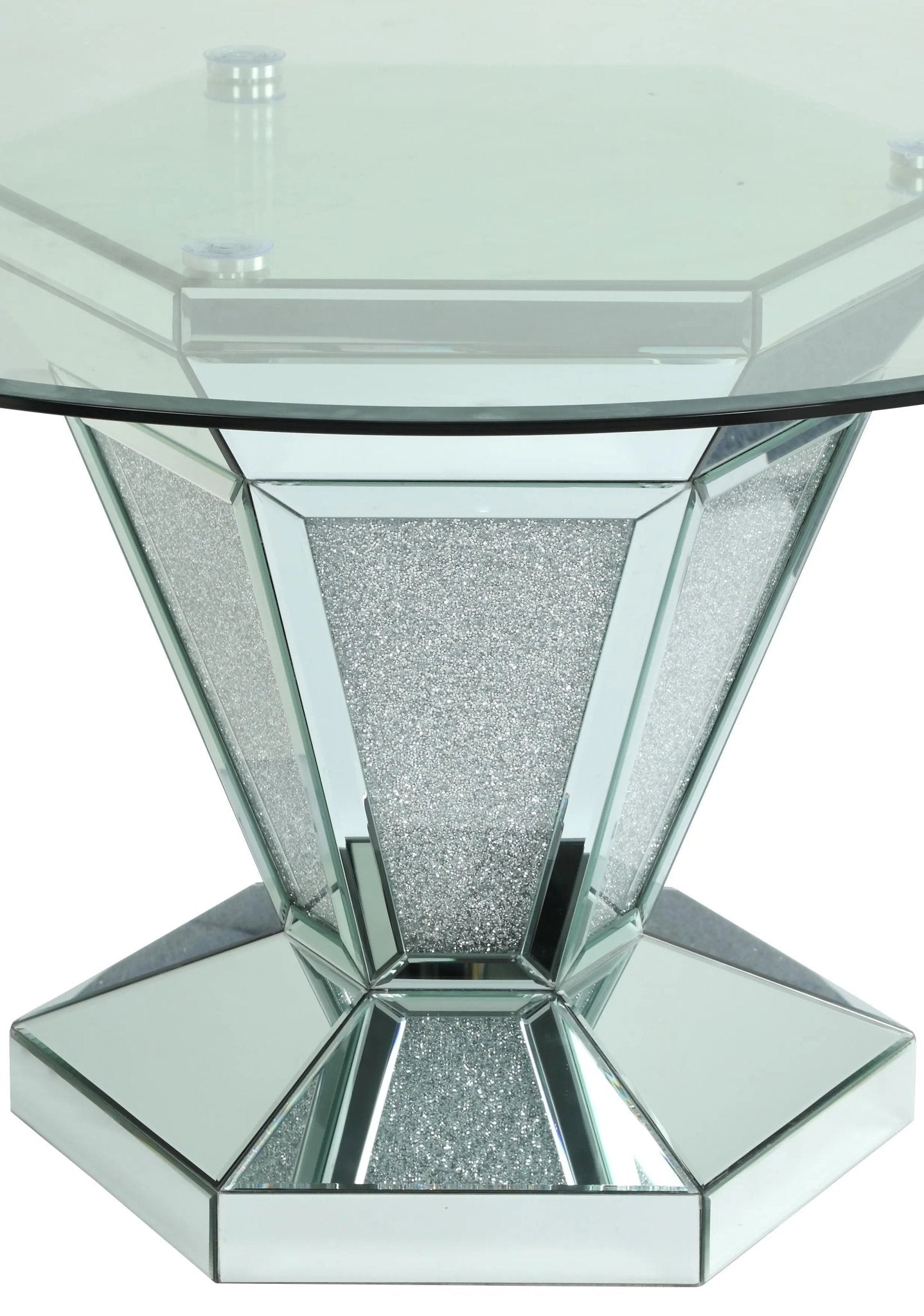 Diva Modern Style Dining Table In Silver And Glass | Cosmos | Home Elegance USA