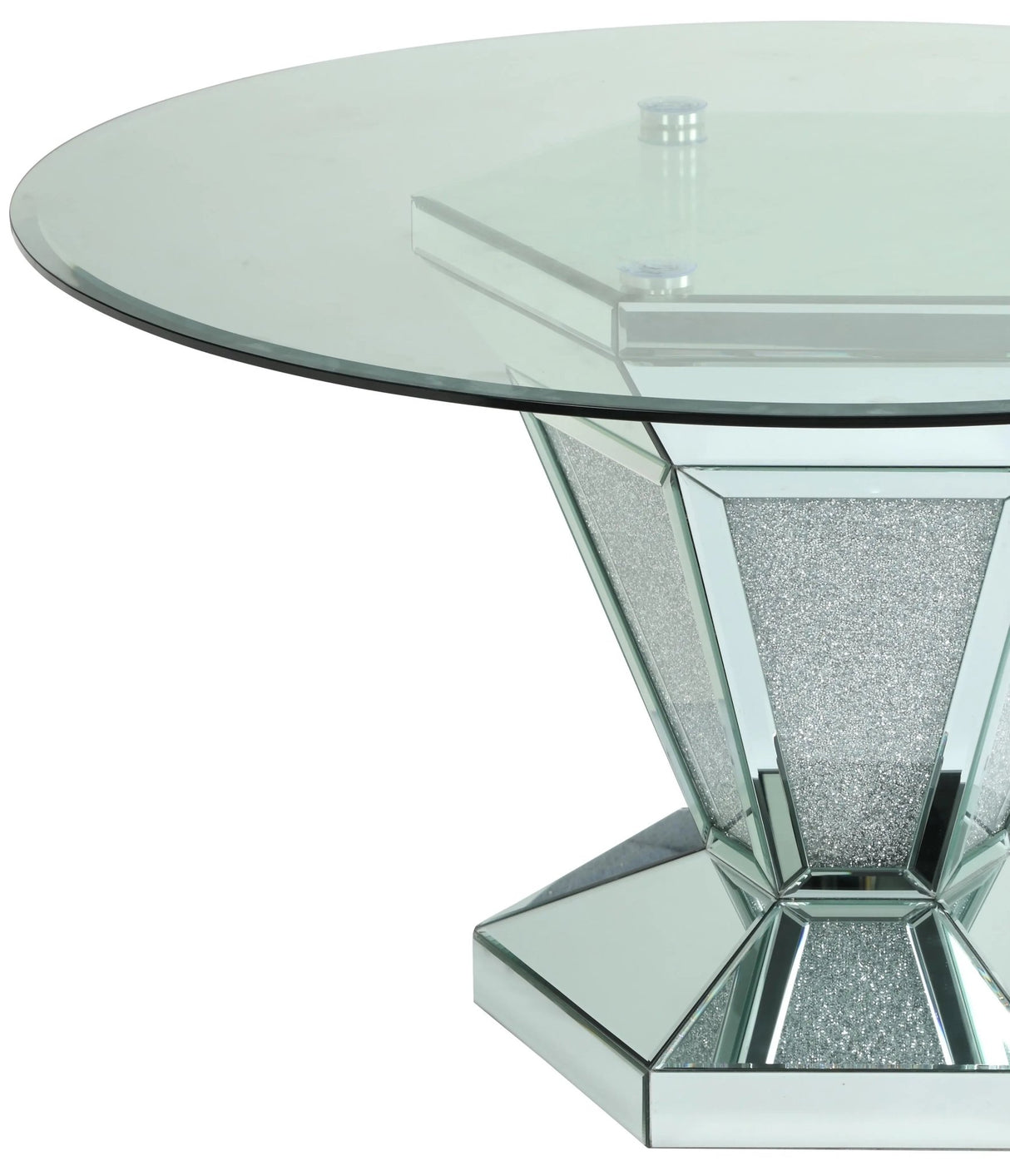 Diva Modern Style Dining Table In Silver And Glass | Cosmos | Home Elegance USA