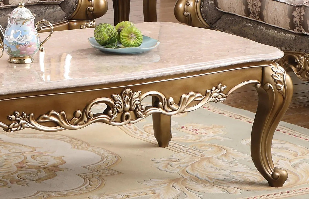 Amelia Traditional Style Coffee Table In Bronze Finish Wood | Cosmos | Home Elegance USA