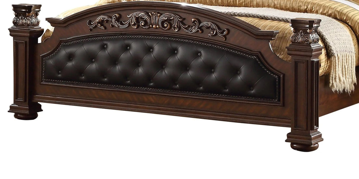 Aspen Traditional Style Queen Bed In Cherry Finish Wood | Cosmos | Home Elegance USA