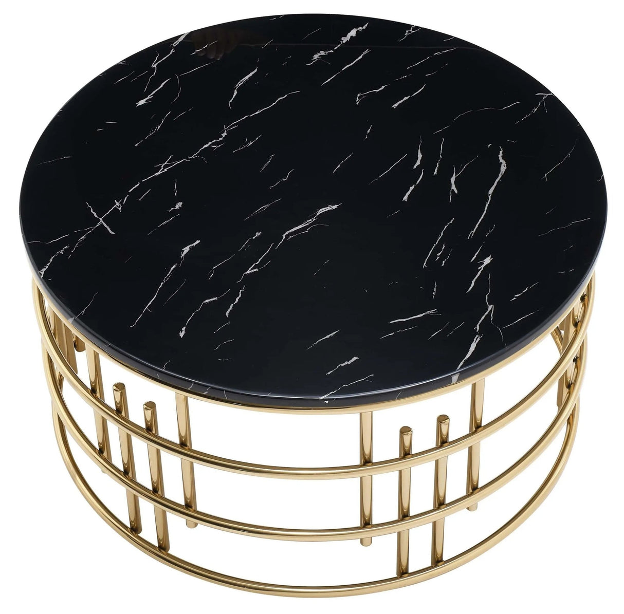 Carissa Modern Style Marble Coffee Table With Metal Base | Cosmos | Home Elegance USA