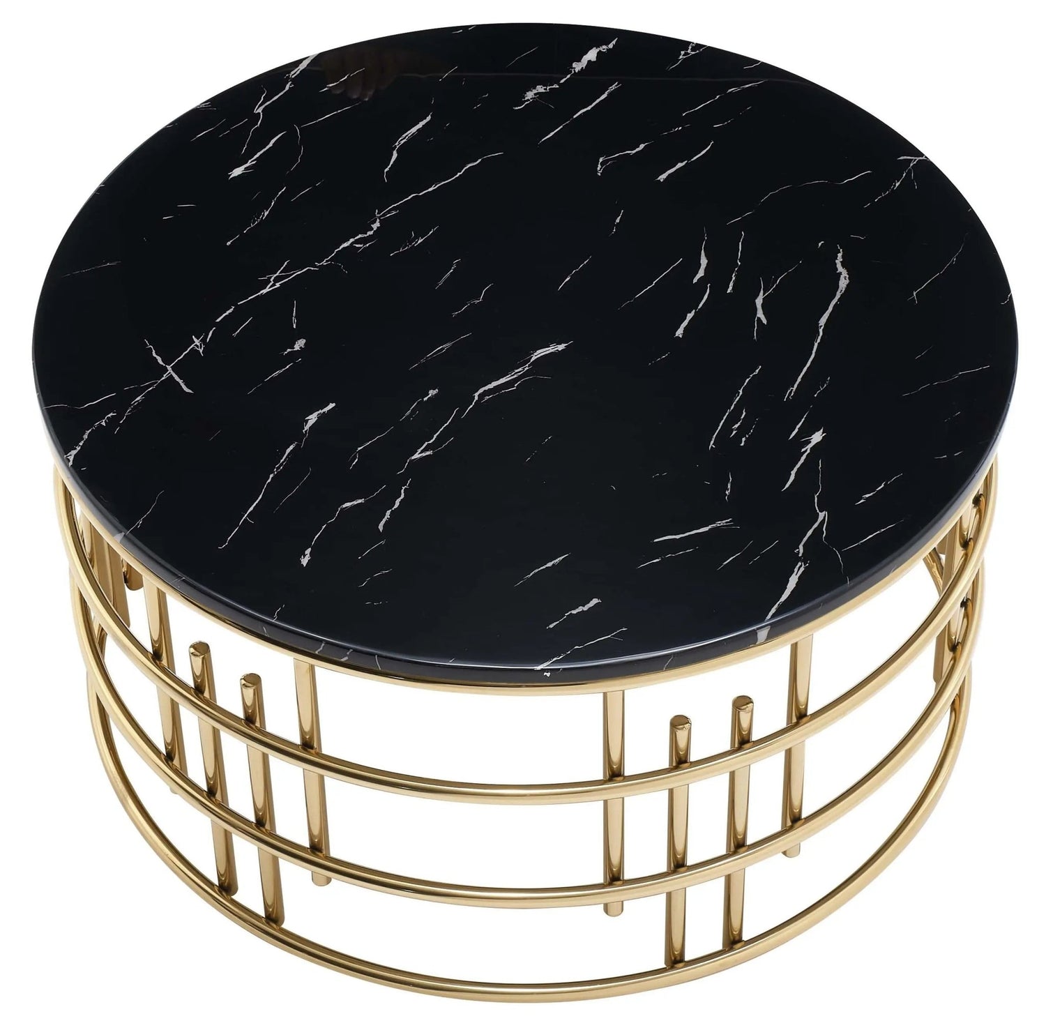 Carissa Modern Style Marble Coffee Table With Metal Base | Cosmos | Home Elegance USA