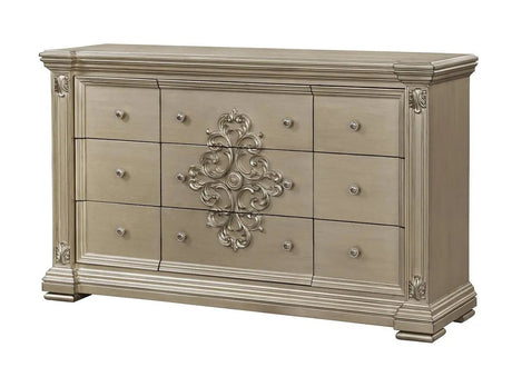 Alicia Transitional Style Dresser In Beige Finish Wood | Cosmos | Home Elegance USA