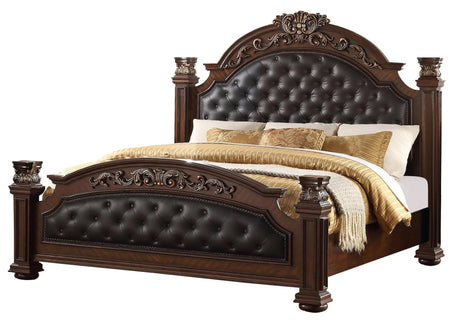 Aspen Traditional Style Queen Bed In Cherry Finish Wood | Cosmos | Home Elegance USA