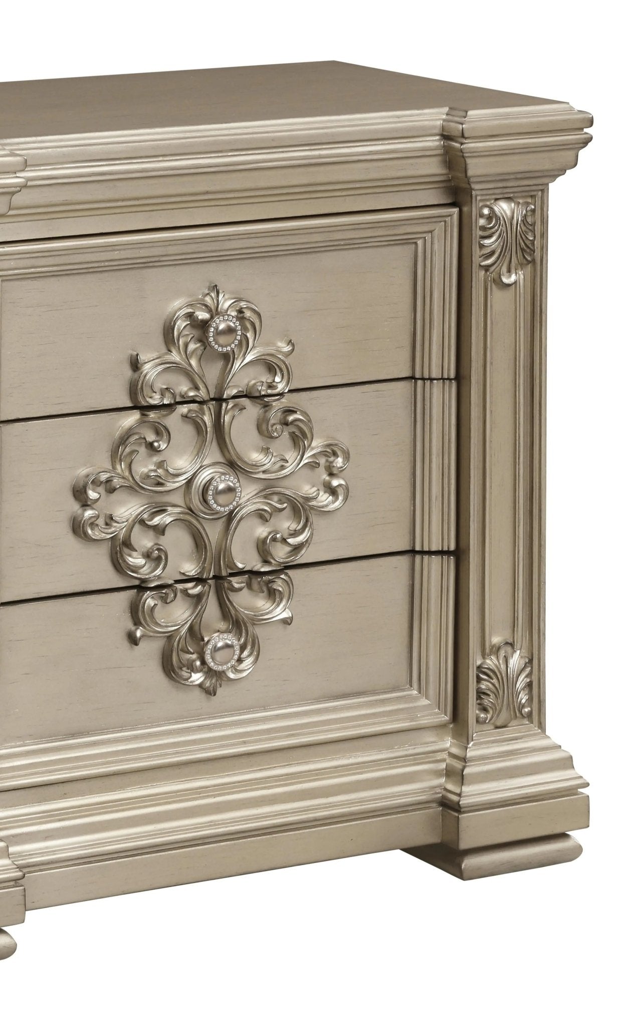 Alicia Transitional Style Nightstand In Beige Finish Wood | Cosmos | Home Elegance USA