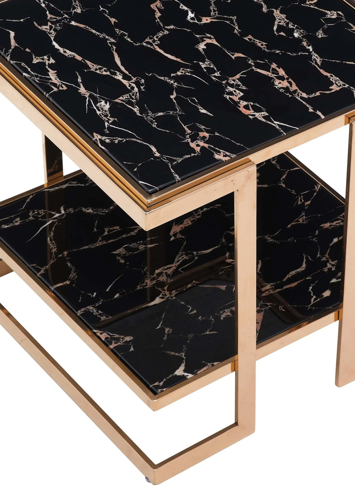 Dayna Modern Style Marble End Table With Metal Base | Cosmos | Home Elegance USA