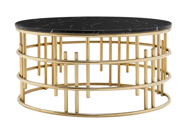 Carissa Modern Style Marble Coffee Table With Metal Base | Cosmos | Home Elegance USA