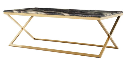 Ara Modern Style Marble Coffee Table With Metal Base | Cosmos | Home Elegance USA