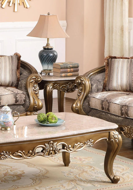 Amelia Traditional Style End Table In Bronze Finish Wood | Cosmos | Home Elegance USA