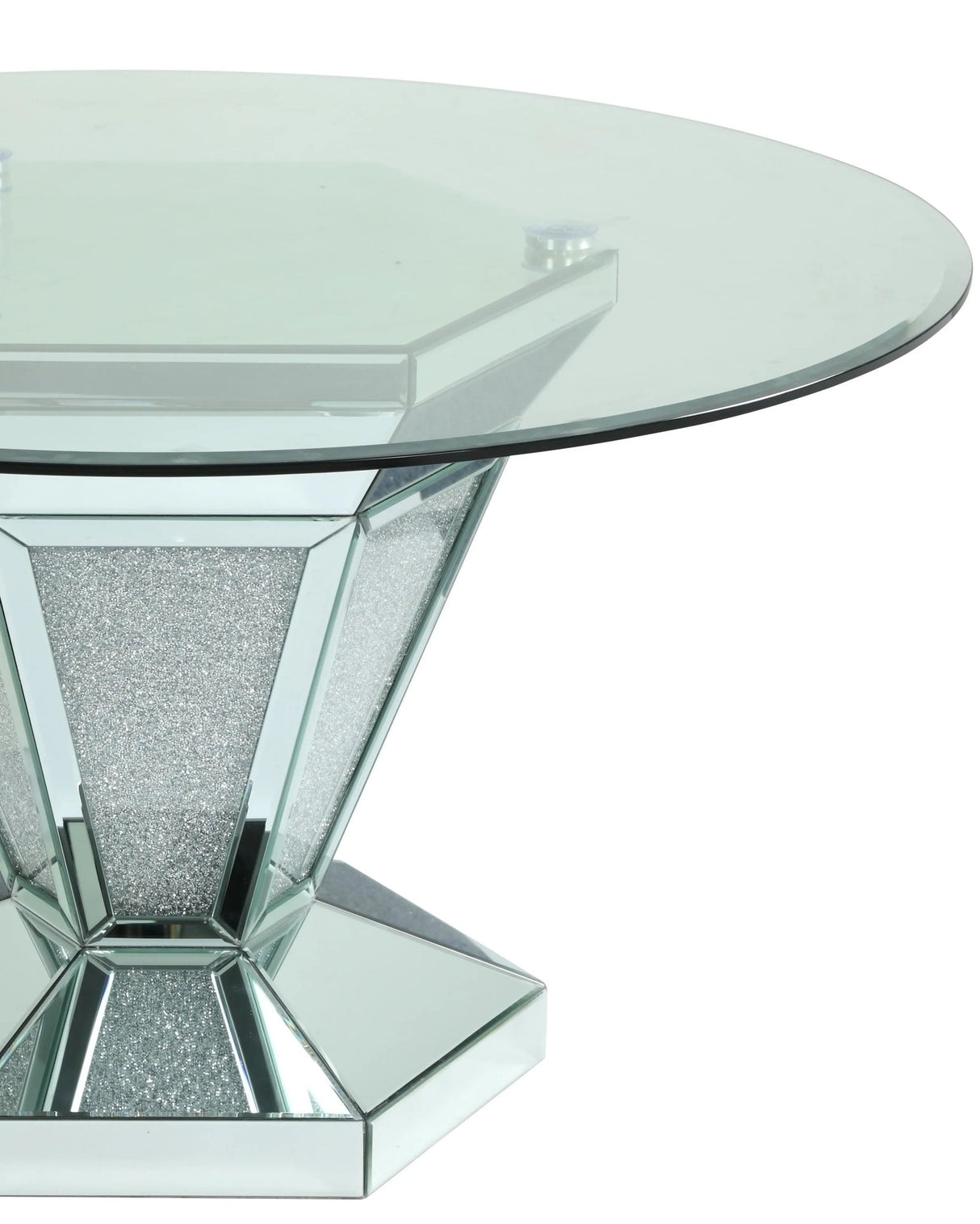 Diva Modern Style Dining Table In Silver And Glass | Cosmos | Home Elegance USA