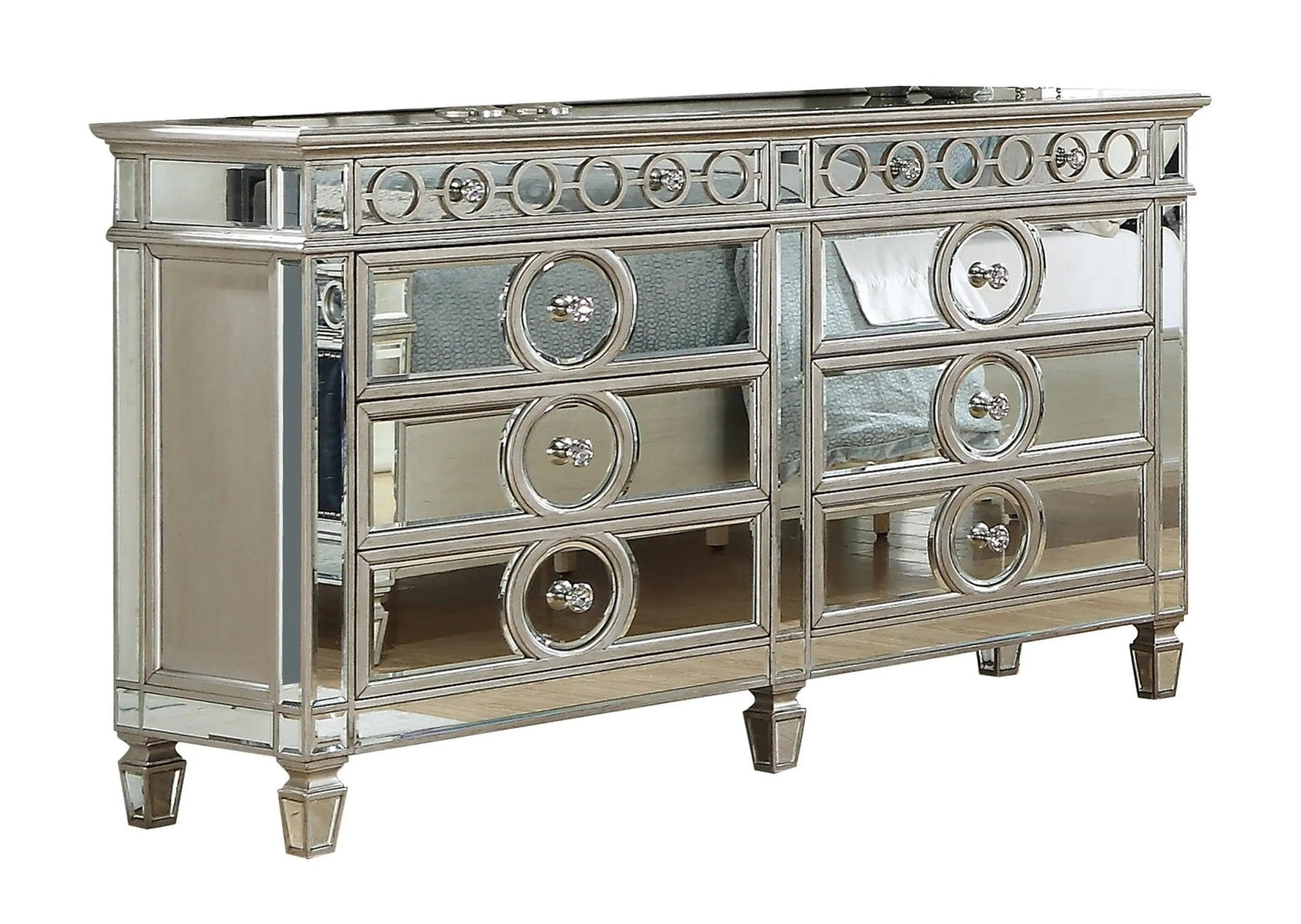 Brooklyn Contemporary Style Dresser In Silver Finish Wood | Cosmos | Home Elegance USA