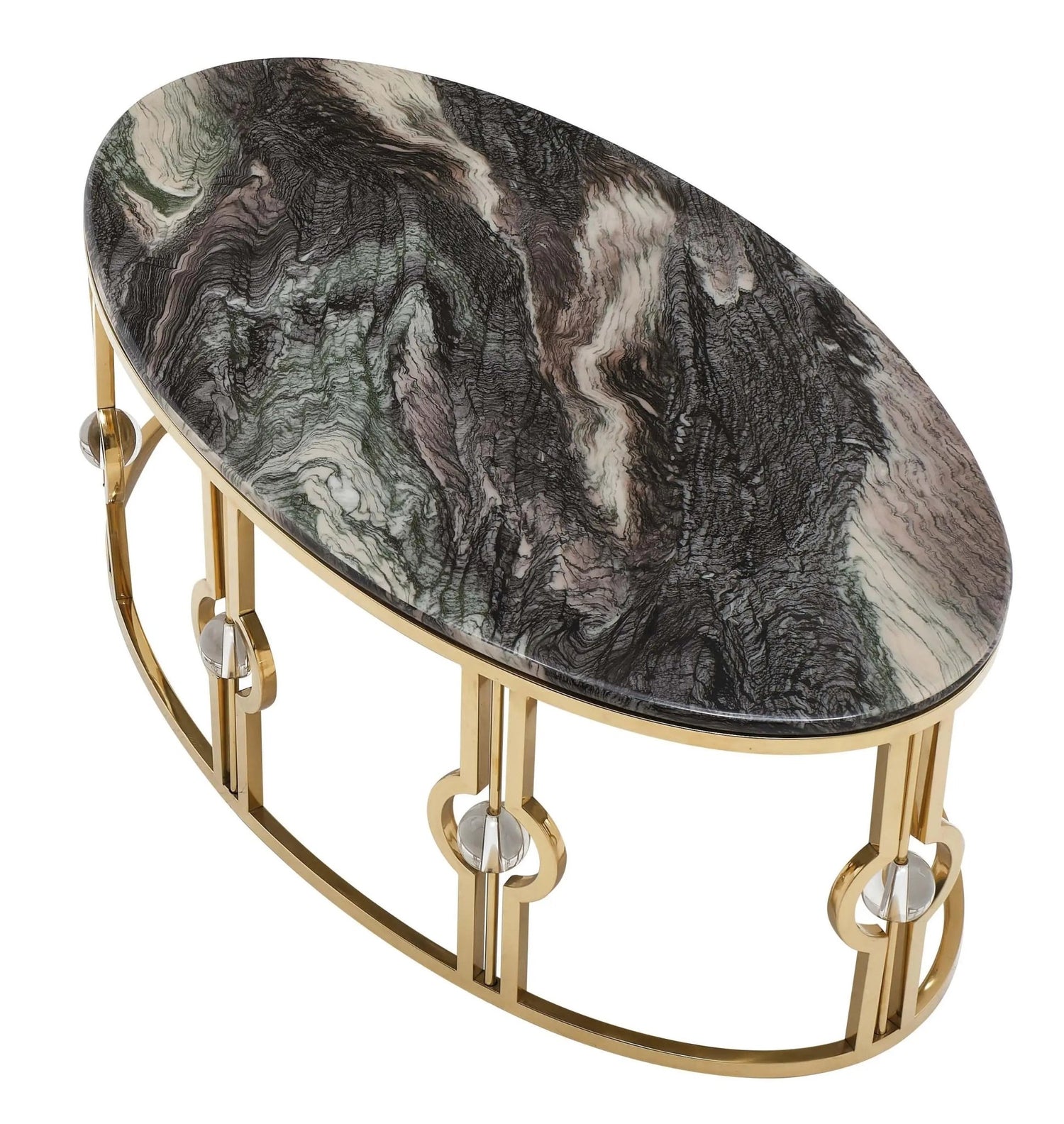 Anika Modern Style Marble Coffee Table With Metal Base | Cosmos | Home Elegance USA
