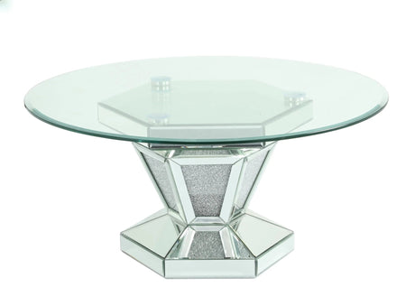 Diva Modern Style Glass Coffee Table With Silver Fiinish | Cosmos | Home Elegance USA