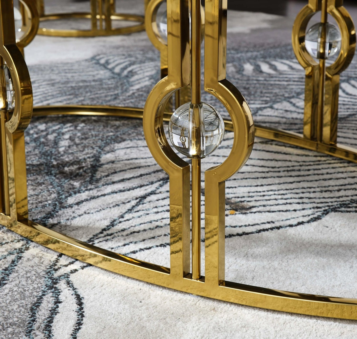 Anika Modern Style Marble Coffee Table With Metal Base | Cosmos | Home Elegance USA