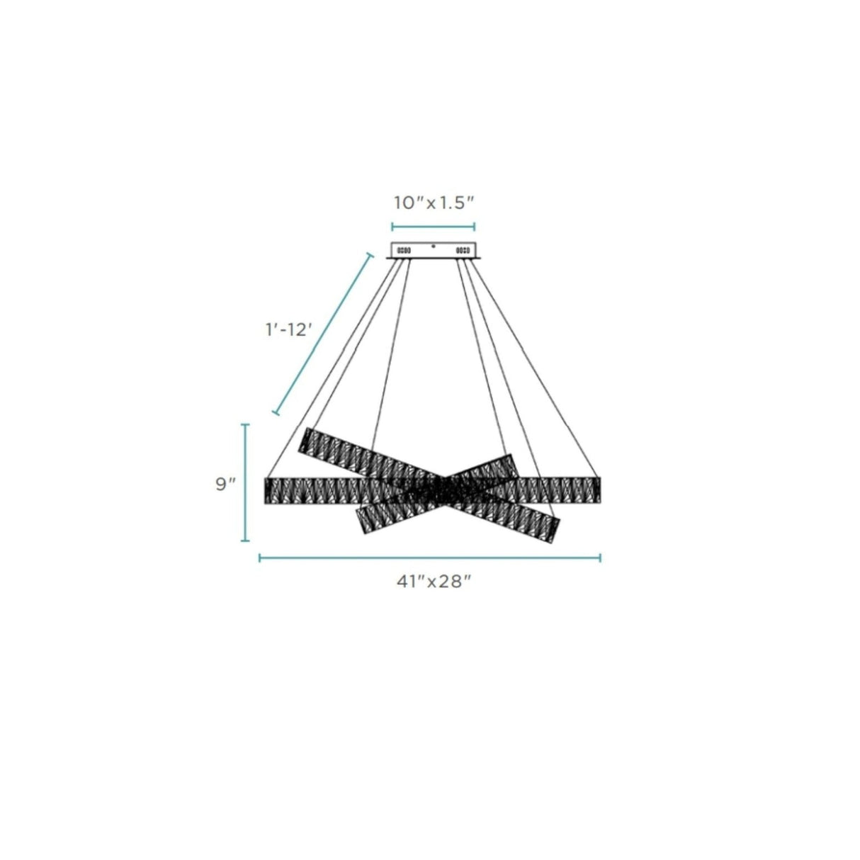 Crystal Elegance Led Chandelier // 3 Ovals | Finesse | Home Elegance USA