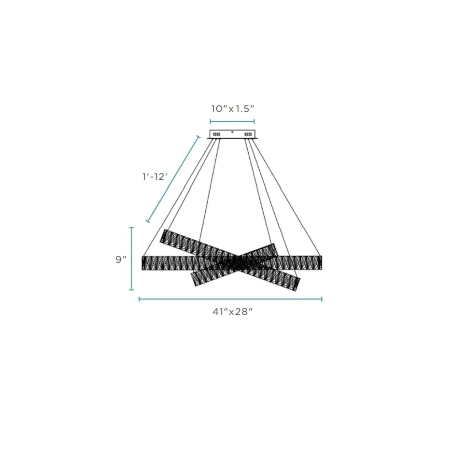Crystal Elegance Led Chandelier // 3 Ovals | Finesse | Home Elegance USA