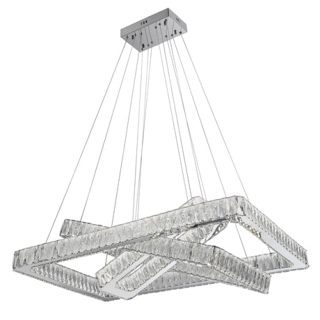 Crystal Elegance Led Chandelier // 3 Rectangles | Finesse | Home Elegance USA