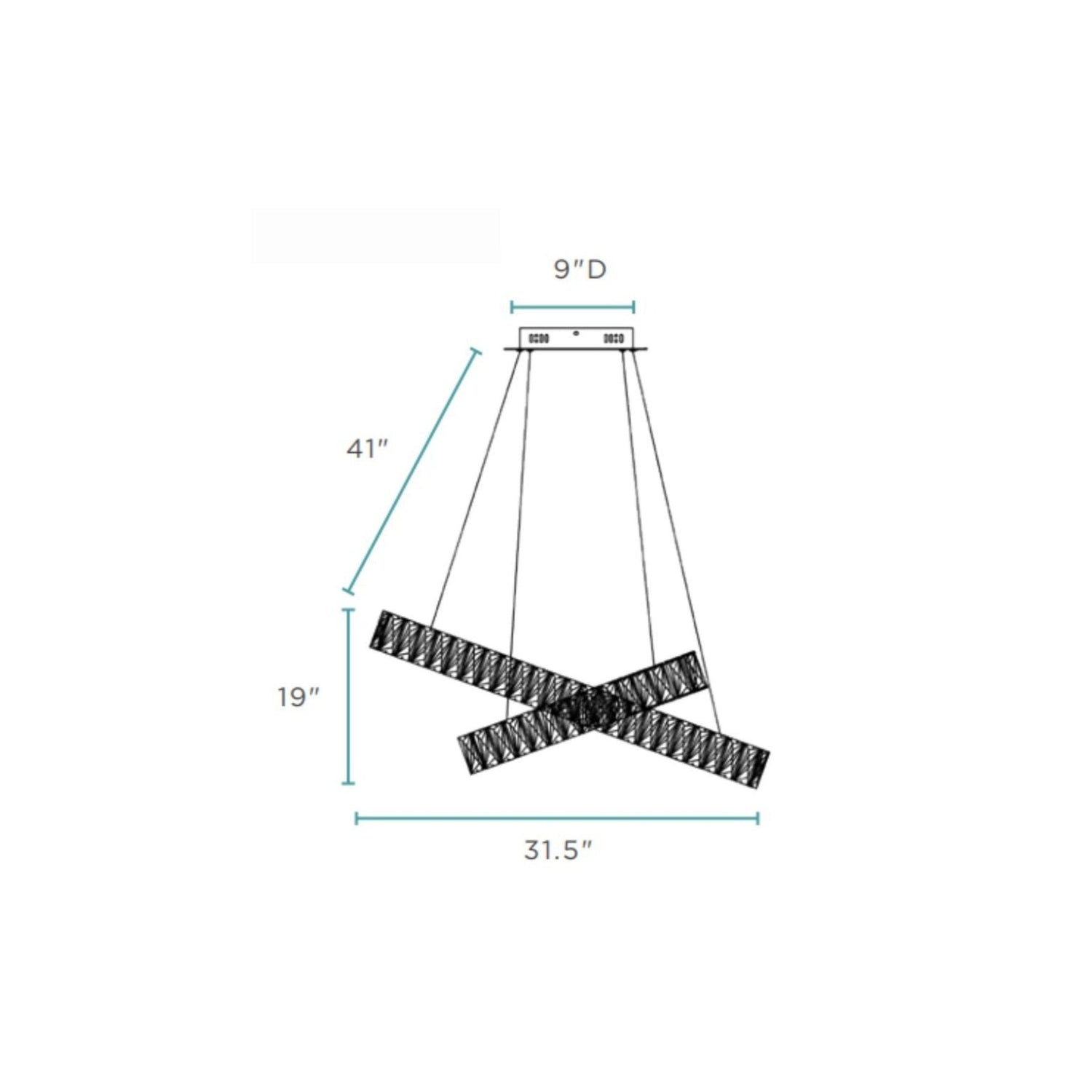 Crystal Elegance Three Ring Chandelier | Finesse | Home Elegance USA