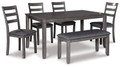 Ashley Gray Bridson RECT DRM Table Set (Set of 6) | Home Elegance USA