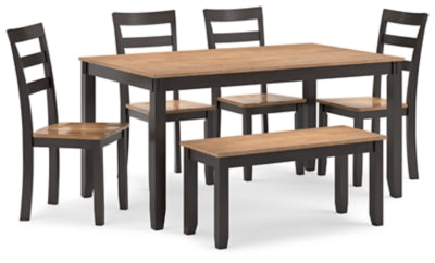 Ashley Natural/Brown Gesthaven Dining Room Table Set (Set of 6)