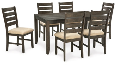 Ashley Brown Rokane Dining Room Table Set (Set of 7) - Synthetic