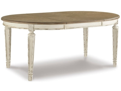 Ashley Chipped White Realyn Oval Dining Room EXT Table